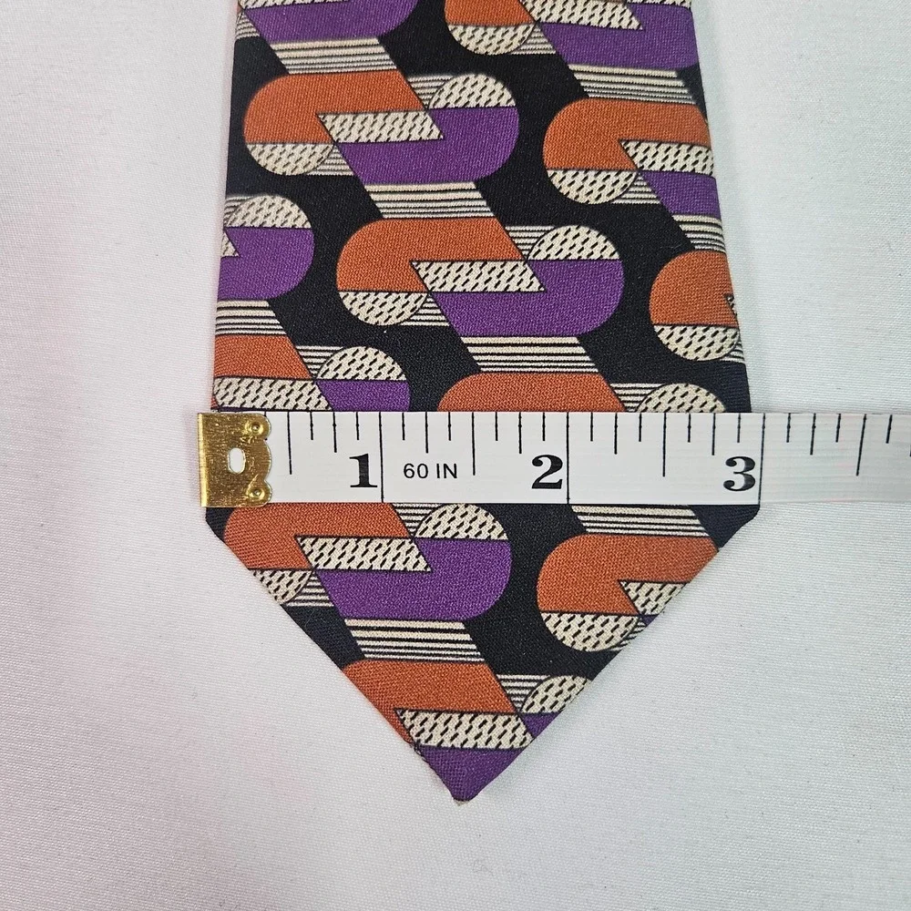 New Murano 100%‎ Silk Made in Italy Tie Men Geometric Print 3